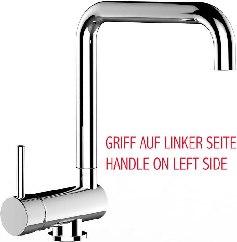 Thumbnail - Unterfenster Wasserhahn Vorfenster Umklappbar 6 CM Verchromt Kuechenarmatur mit 360 schwenkbarem N Auslauf - LINKER HEBE...