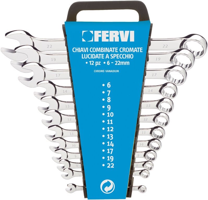 12 tlg ring maulschlüssel satz 6 - 22 mm maul ringschlüssel-satz Fervi 0199