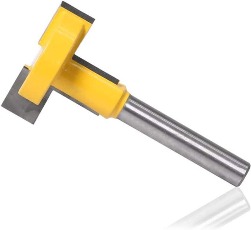 8 mm T-Track-Fräser, T-Nut-Form, Fräser, Holzschneide-Fräswerkzeug, Fräserklinge, gerade Kante, 8 mm Klinge, Gelb