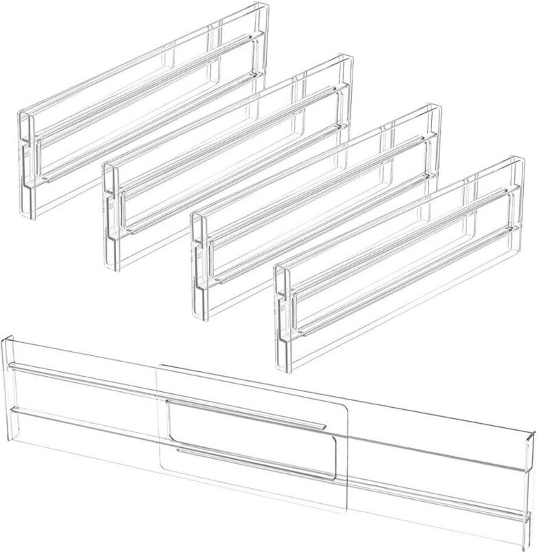 Stück verstellbare Schubladenteiler aus Kunststoff, 27,5–52 cm, Organizer, verstellbare Schubladenteiler, Organizer,