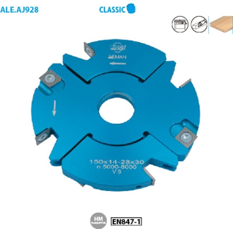 Verstellbarer Fräserhalter / Zapfen Classic ø 150 Bohrung 30 Höhe 14-28mm