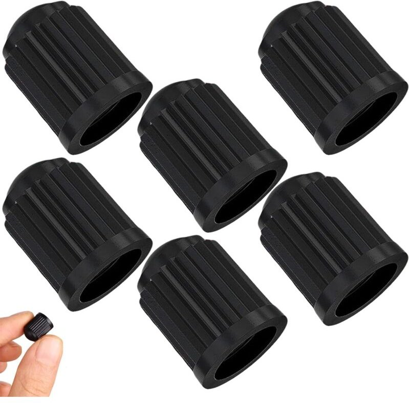 6 Stück Autoreifen-Ventilkappen, Ventilkappen, Autoreifenkappen, Autoventilkappen, Universal-Ventilabdeckungen, Schwarz ...