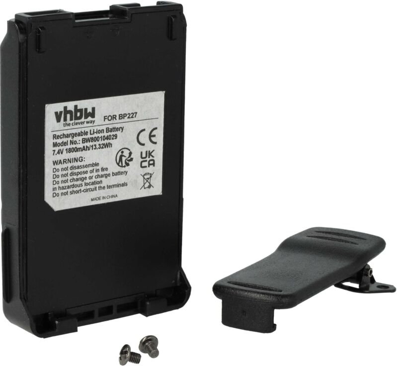 Vhbw - Akku kompatibel mit Icom IC-F50, IC-E85, IC-60V, IC-F51, IC-F50V Funkgerät, Walkie Talkie (1800 mAh, 7,4 v, Li-Io...
