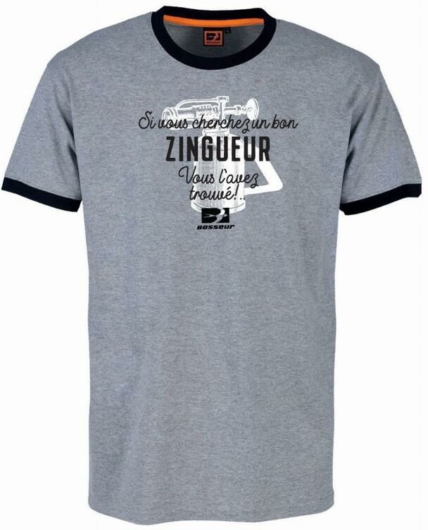 T-Shirt Verzinker Bosseur Grau meliert - Größe xl - 11536-004