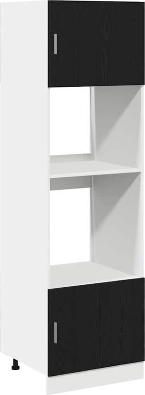 Mikrowellenregal Schwarze Eiche 60 x 57 x 207 cm Holzwerkstoff Vidaxl