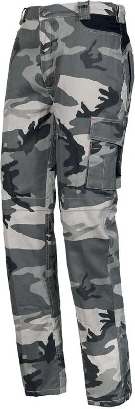 Issaline 8029NB-014 Graue Camouflage-Arbeitshose mit Reißverschluss, XL