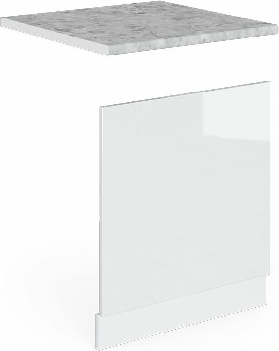 Vicco - Frontblende R-Line, Weiß Hochglanz, 60 cm , ap Marmor