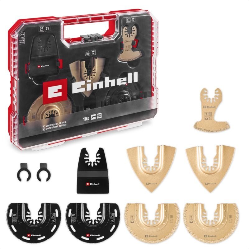 Thumbnail - Original Einhell XXL-CASE 70-tlg. Multitool-Set (BiM/CrV-Tauchsägeblätter, HCS/HM/BiM-Halbrund-Sägeblätter, HM-Delta-Ras...
