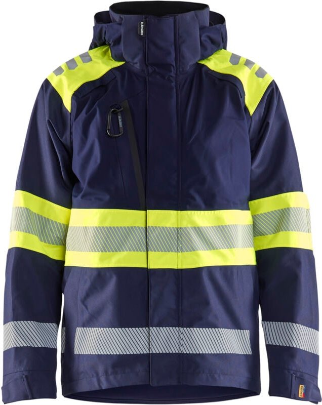 Arbeitsjacke aus Hardshell mit hoher Sichtbarkeit 4420 - Marine/Gelb M