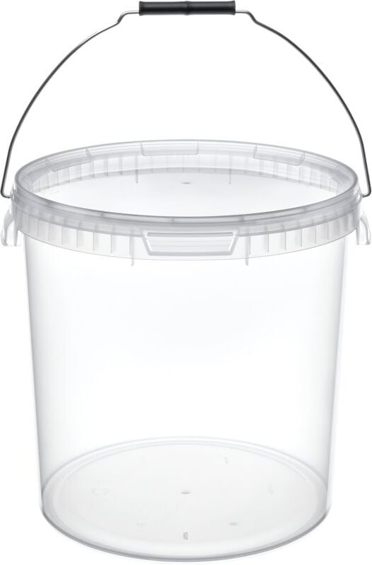 Garronda Eimer mit Deckel 20 L für die Lagerung von Lebensmittel- und Chemischen Produkten 50 Stück Transparent GD-0072