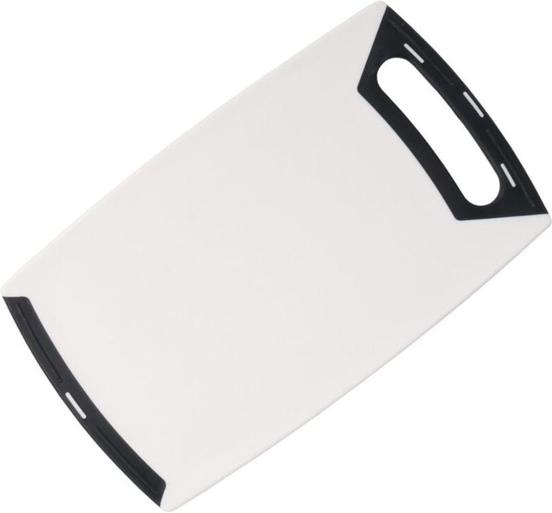 Anti-Slip Schneidbrett 41x25cm Küchenbrett Frühstücksbrett rutschfest Kunststoff - weiß/schwarz