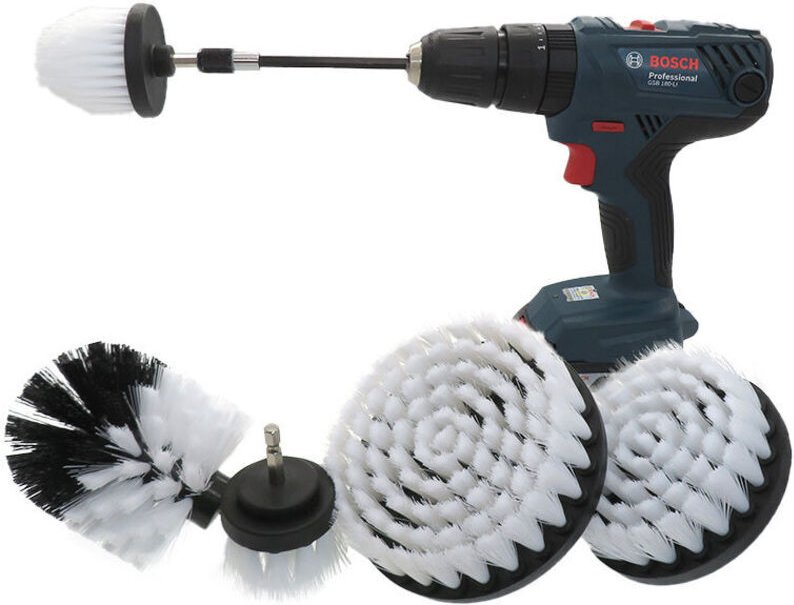 Nazalus-Hot Sale-Zubehörset für weiche weiße Bohrbürsten – Auto-Innenraum-Detailing-Set, universelle Bohrbürste mit erwe...