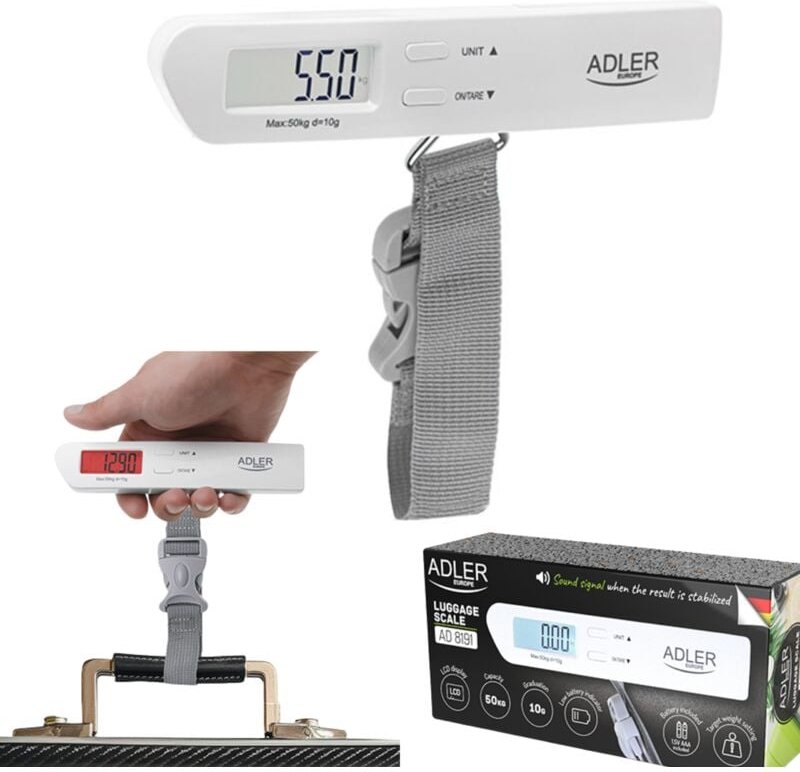 Thumbnail - Adler Reisegepäckwaage 8191 n. Chr. Maximales Gewicht (Belastbarkeit) 50 kg Genauigkeit 10 g Grau