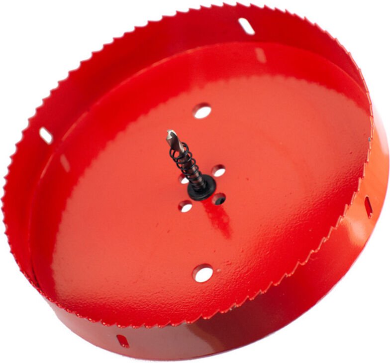 Shining House - Metall-Lochsäge mit Sechskantschaft und Bohrer, M42 hss, rot, 110 mm