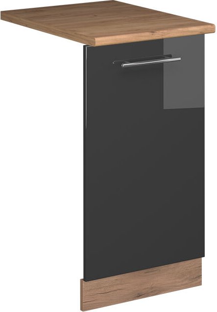 Vicco - Geschirrspülblende Fame-Line, Anthrazit Hochglanz, 45 cm , ap Eiche