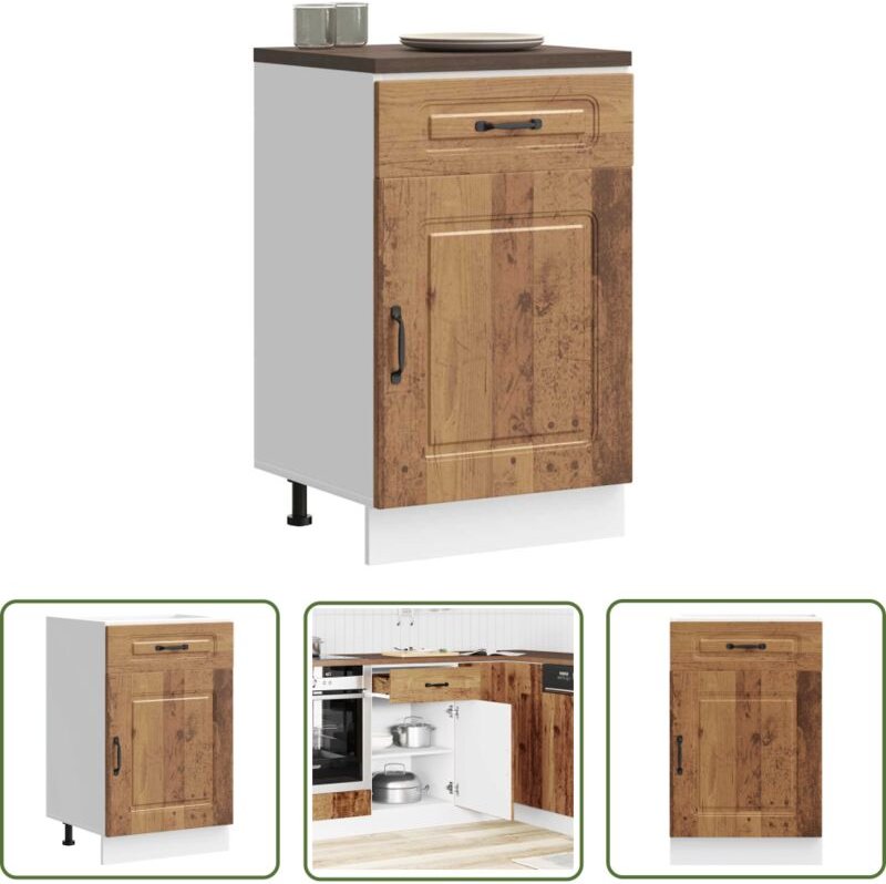 The Living Store - vidaXL Küchenunterschrank Kalmar Altholz-Optik Holzwerkstoff