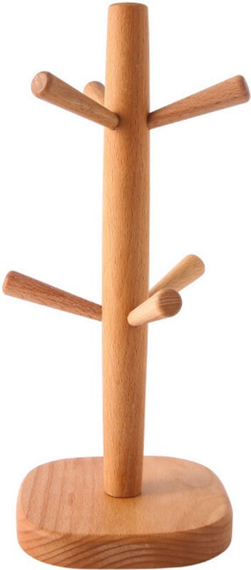 Shining House - Getränkehalter mit 6 Haken, baumförmiger Getränkehalter, Getränkehalter aus Holz, Tassenaufbewahrung, Ka...