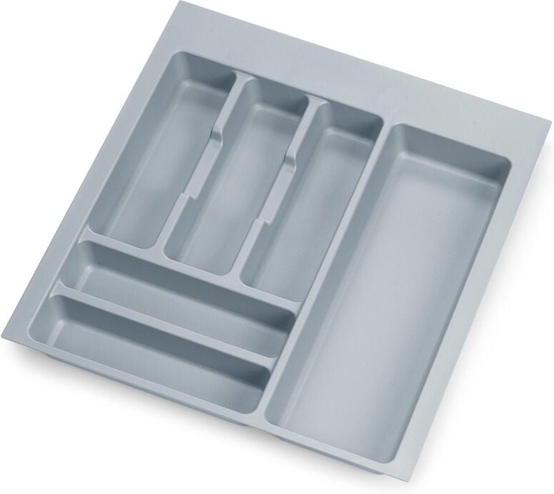 Besteckeinsatz Optima für Universalschublade, Modul 500mm, Kunststoff, Grau - Grau - Emuca