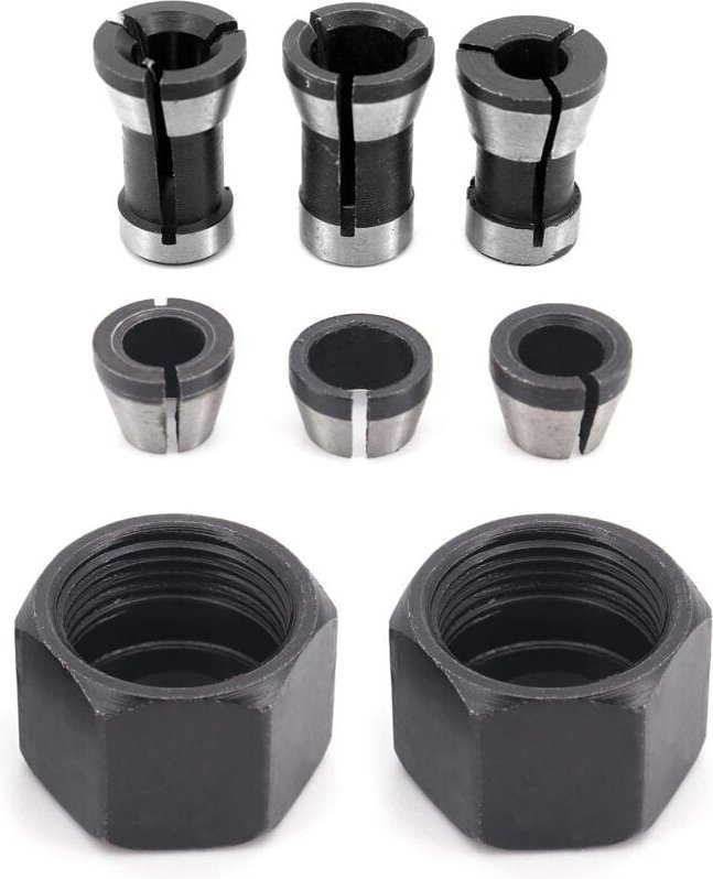 6 Stück HSS-Spannfutterkopf, 6 mm, 6,35 mm, 8 mm Kopf-Adapter-Konverter für Bohrmaschinen, Graviermaschinen, für Trimmer...