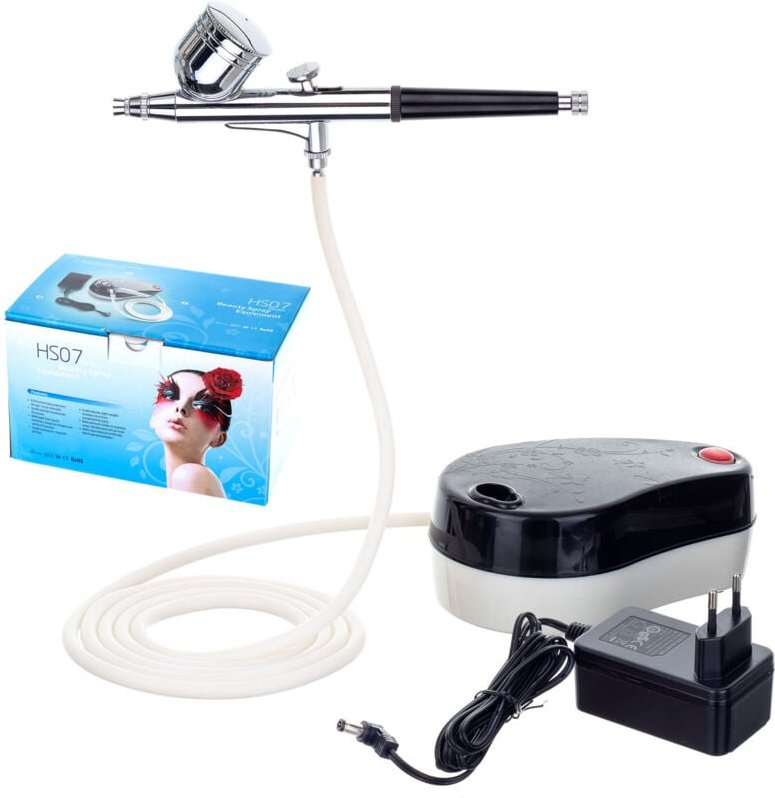 Thumbnail - Mini-Airbrush-Kompressor-Set Mit 0,3-Mm-Airbrush-Ständer-Schlauchkörper