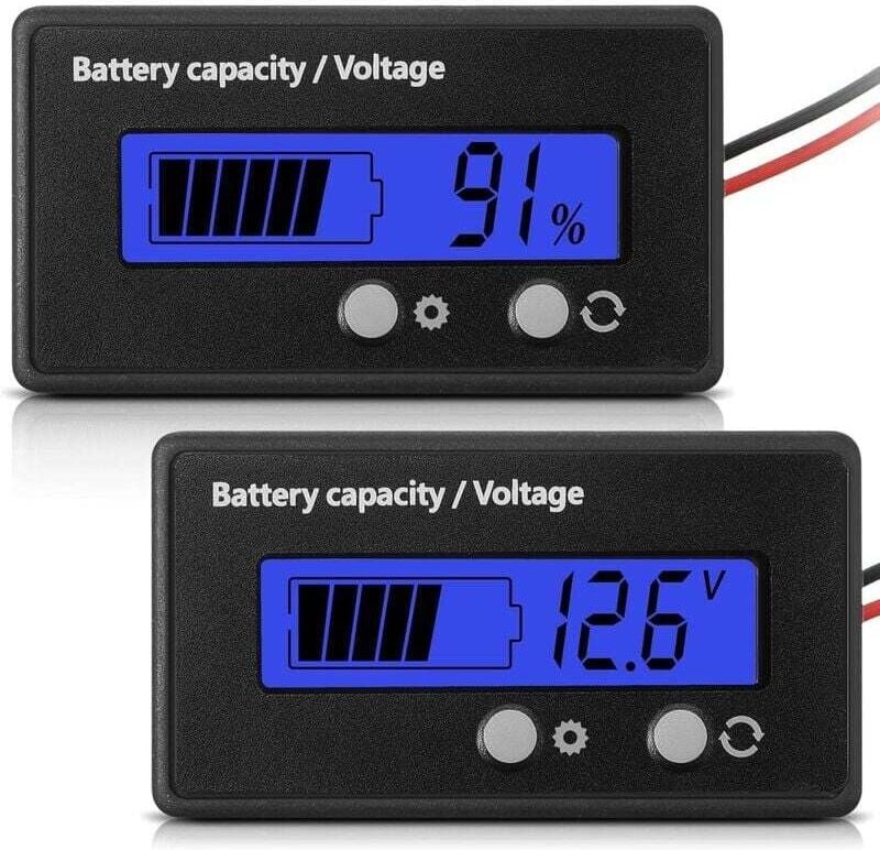 Thumbnail - DC 12 V 24 V 36 V 48 V 60 V 72 V 84 V Batteriemessgerät mit Alarm, Vorwärtseinstellung und Umschalttaste, Kapazitätsspan...