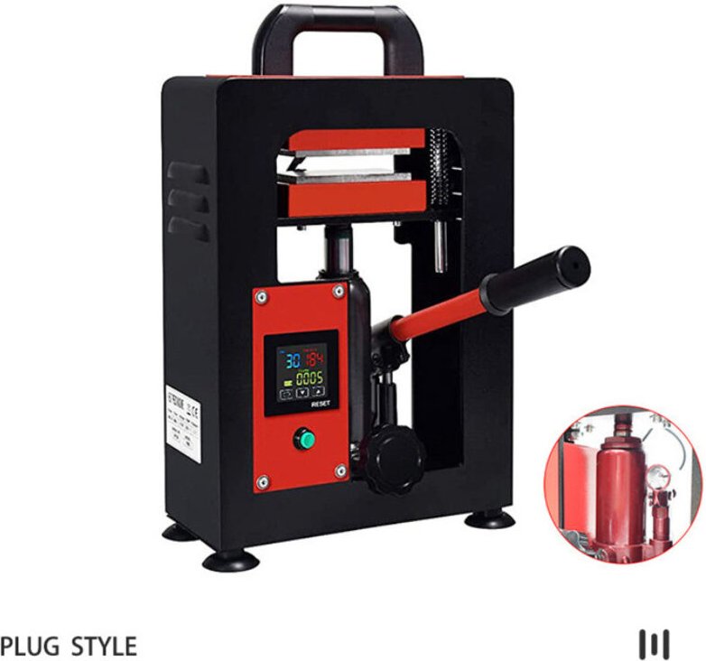 10T, manuelle hydraulische Wärmepresse, Doppelheizplatte, Kolophonium-Extraktionsmaschine, 6 x 12 cm, eu - Dewin