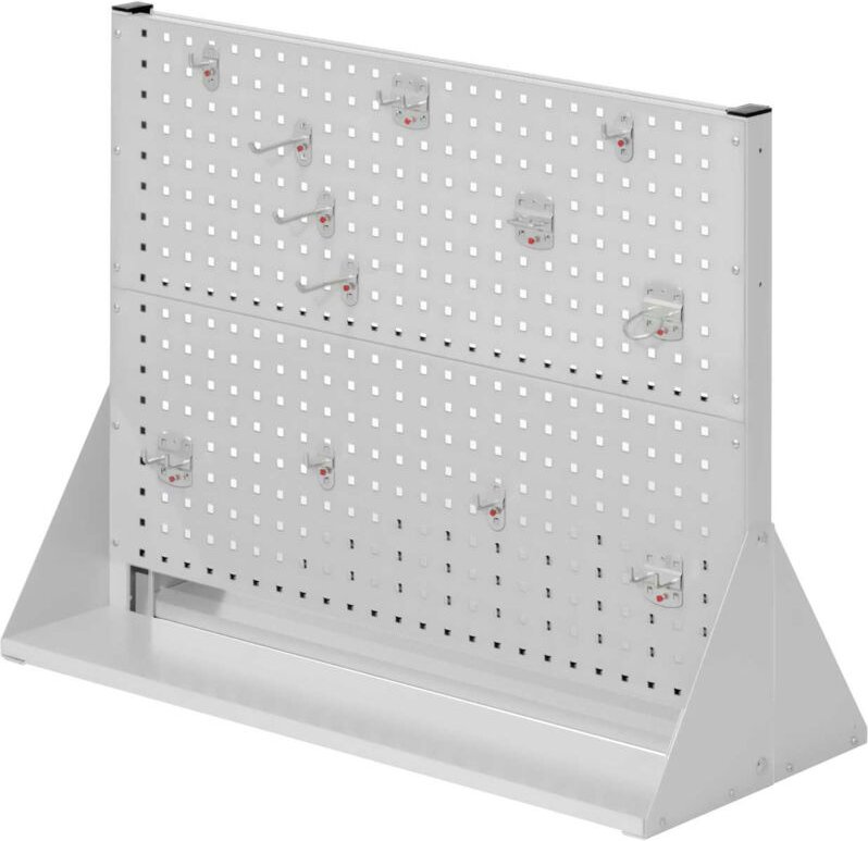 Kappes ®RasterPlan Stellwände doppelseitig Größe 2 - 4x Lochplatten 1x Zubehörsortiment 12-teilig Lichtgrau RAL 7035