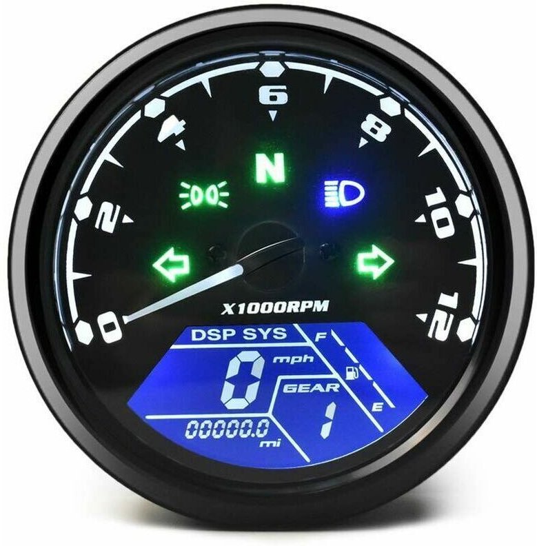 Universal Motorrad Kilometerzähler LCD Digital Tachometer Tachometer Messgeräte mit Nacht Licht Fit für 12V Motorrad Am ...