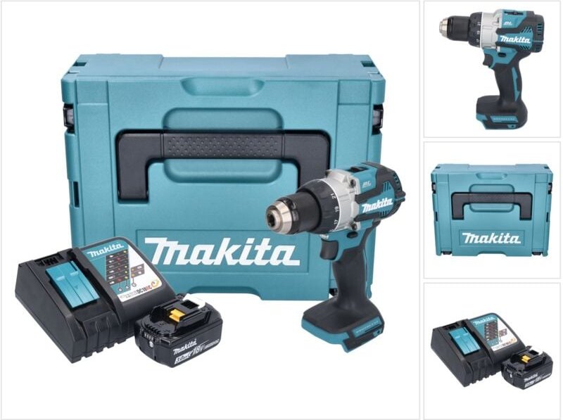 Thumbnail - Makita DDF 489 RF1J Akku Bohrschrauber 18 V 73 Nm Brushless + 1x Akku 3,0 Ah + Ladegerät + Makpac
