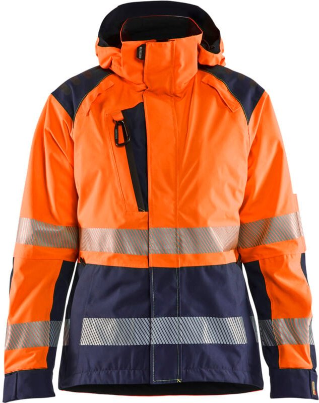 Thumbnail - Hochsichtbare Arbeitshardshell-Jacke für Damen 4436 - Orange/Navy S