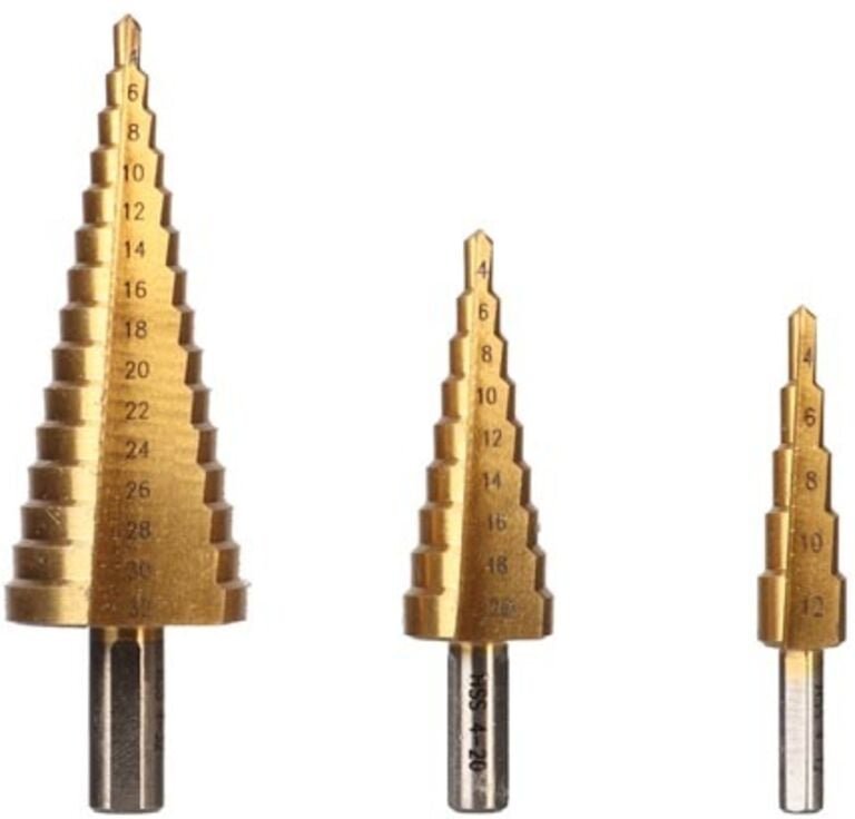 HSS-STUFENBOHRER-SET - TITAN BESCHICHTET - 3-tlg.