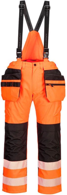 Thumbnail - Latzhose PW3 Hochsichtbarkeit Orange/Schwarz 3XL