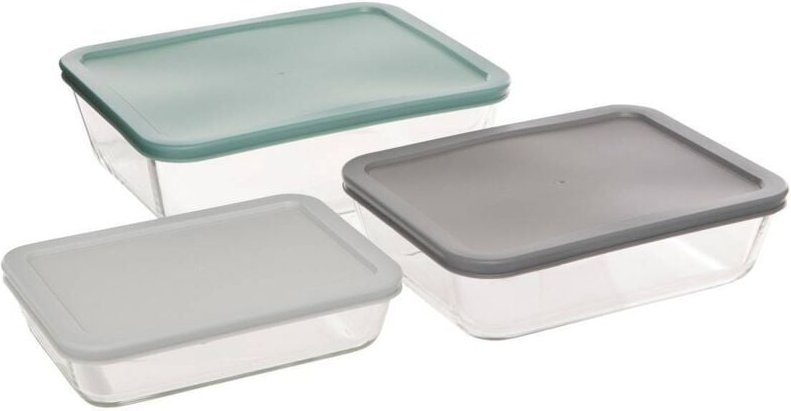 Thumbnail - 5five Simply Smart - 3er-set aufbewahrungsdosen aus glas - 5five