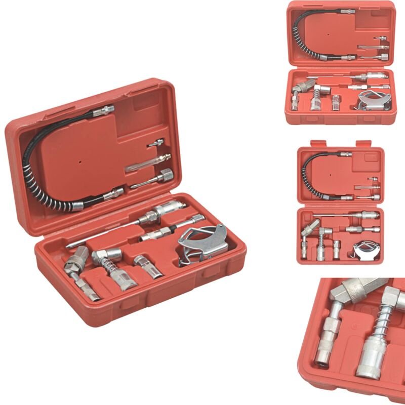 11-tlg. Fettpressen-Zubehör-Set - Eisenwerkzeug - Werkstattbedarf - Handwerkszeug - Fettpresse - Schraubendreher