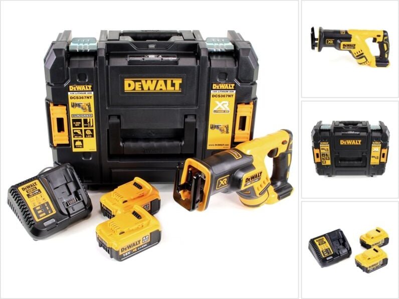 DeWalt DCS 367 M2 Akku Reciprosäge Säbelsäge 18V Brushless + 2x Akku 4,0Ah + Ladegerät + TSTAK
