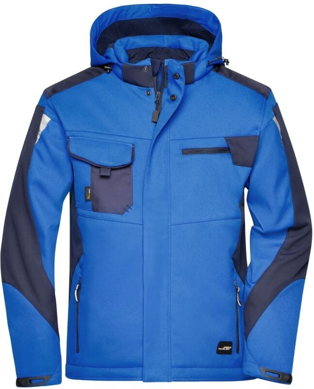 Thumbnail - James&nicholson - Professionelle Softshelljacke mit Innenfutter JN824 Gr. 5XL royal/navy