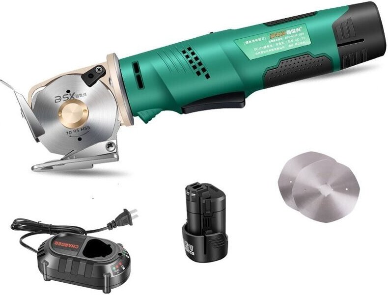 SNQ - Elektrische Schere mit 12-V-Lithiumbatterie, Stoffarbeitswerkzeuge für Ledergewebe, kabelloser elektrischer Schnei...