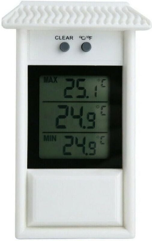 KZQ - Digitales Gewächshausthermometer, Wandmontage, wasserdicht, Max/Min-Temperatur für den Innen- und Außenbereich (we...