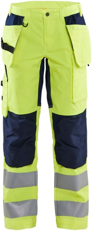 Hochsichtbarer Stretch-Arbeitshose für Damen 7163 – Neon Gelb / Marine 2XL – FR(50) – SE(C48) – Normen