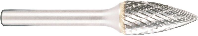 Projahn Hartmetallfräser, Form G Spitzbogen d1 9.6 mm, Schaftd. 6.0 mm Kreuzverzahnung