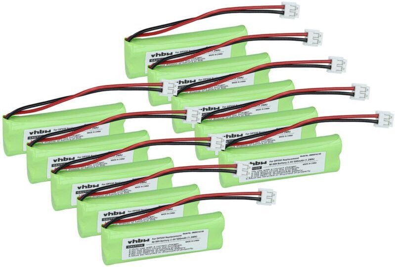 Vhbw - 10x Akku kompatibel mit Medion Life S63080, X63003, S63082, S63114, S63182, S63112, S63085 schnurlos Festnetz Tel...