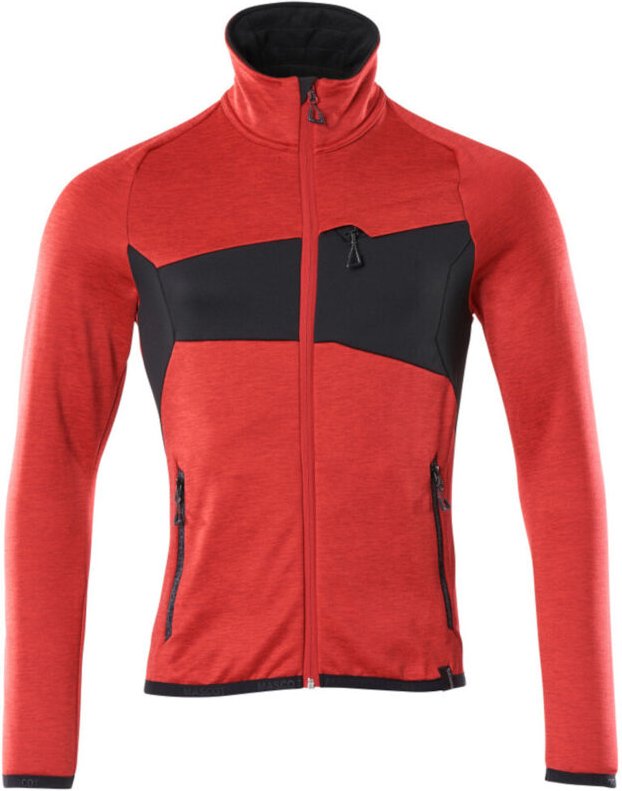 Accelerate Fleecepullover 18103 mit Reißverschluss Herren Gr. 2XL verkehrsrot/schwarz - Mascot