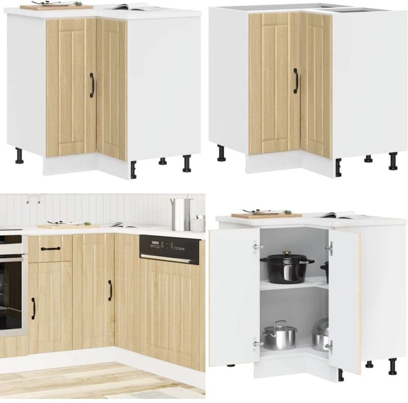 Küchen-Eckunterschrank Lucca Sonoma-Eiche Holzwerkstoff - Vidaxl