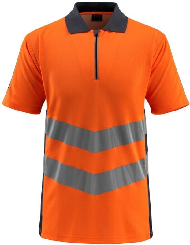 Warnschutz Polo-Shirt murton safe supreme 50130 Gr. 4XL hi-vis orange/schwarzblau - Mascot