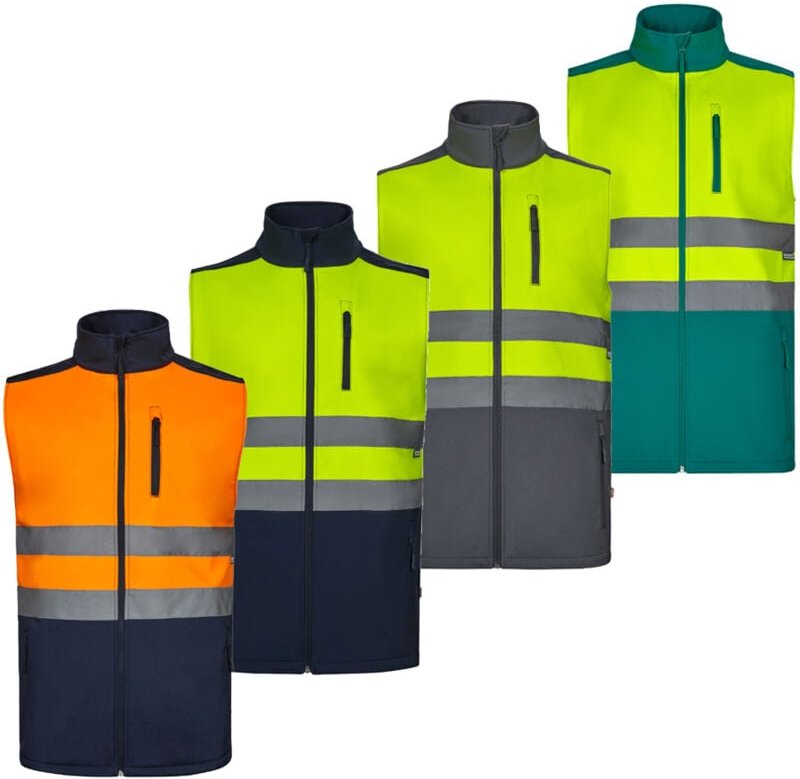 Velilla - 305906 av zweifarbige Warnschutzweste aus Softshell - xxl - Grau / Gelb