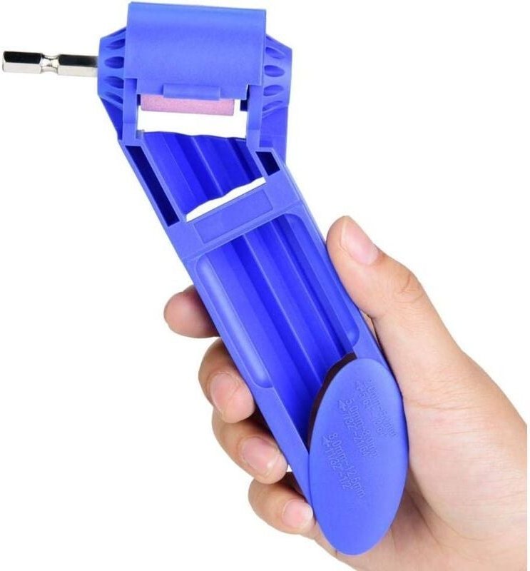 Schleifgerät, Bohrerschärfer, tragbarer Spiralschärfer mit geradem Griff, Messerschärfer (blau) mumu