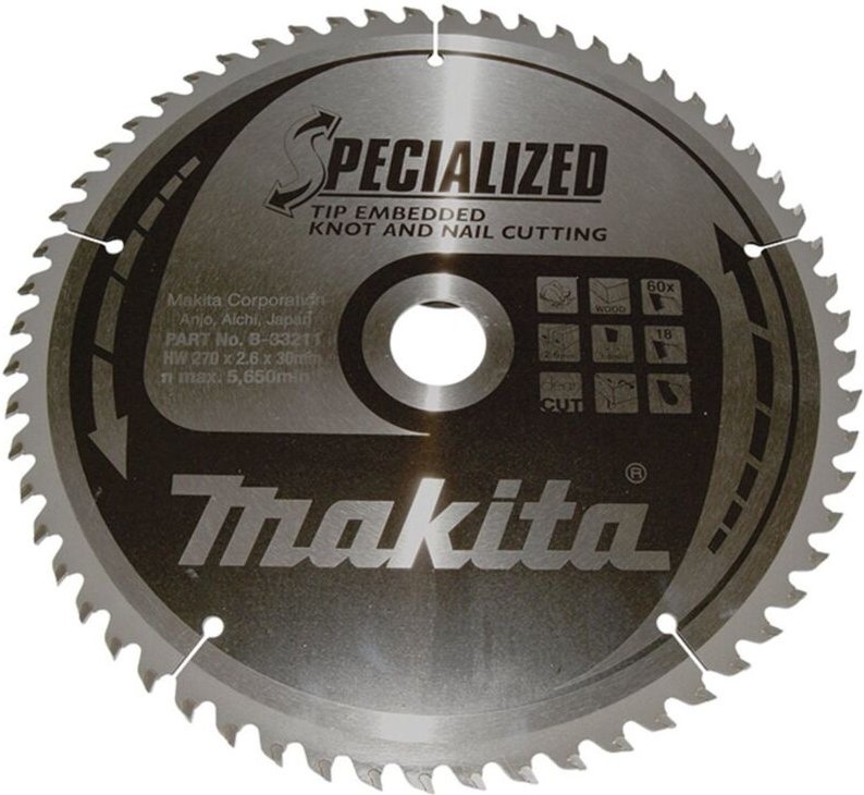Sägeblatt specialized 270x30x60Z, 2,6 mm - Makita