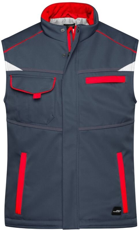 James&nicholson - Softshellweste mit warmem Innenfutter JN854 Gr. m carbon/red