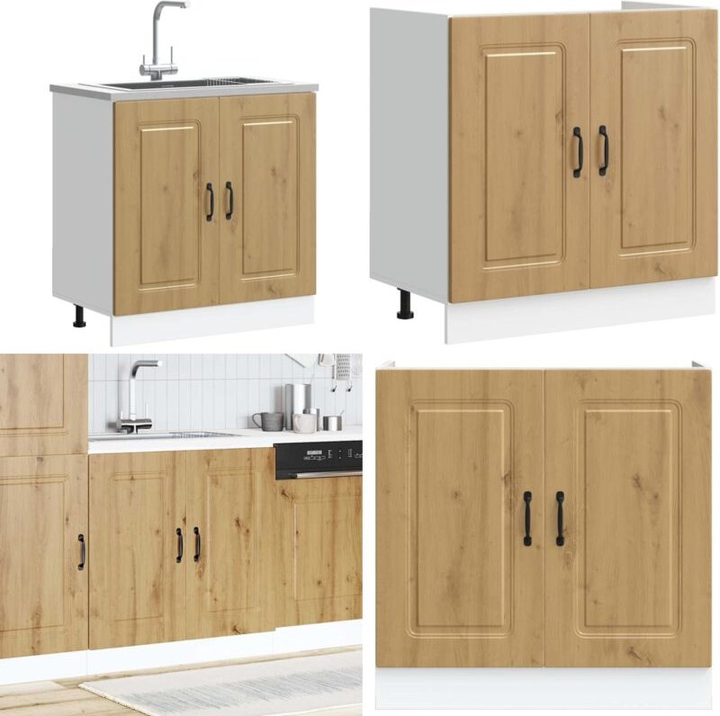 Spülenunterschrank Kalmar Artisan-Eiche 80x46x81,5 cm - Vidaxl
