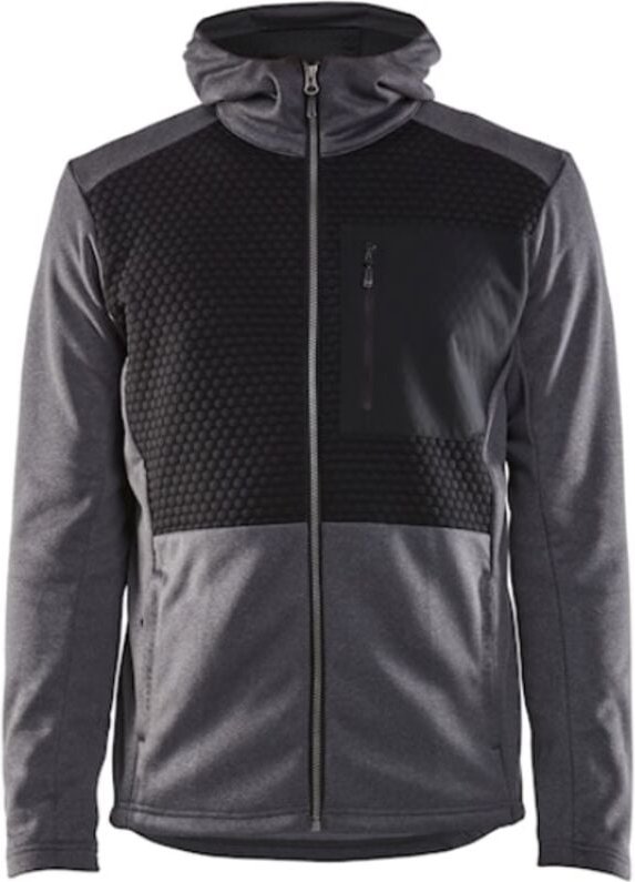 Arbeitskapuzenpullover mit Reißverschluss 3540 – Schwarz/Hellgrau XS